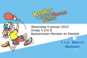 Woensdag 4 januari 2023 kinder tafeltennis feest