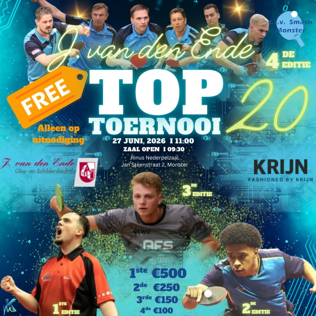 Top 20 toernooi Smash 2026